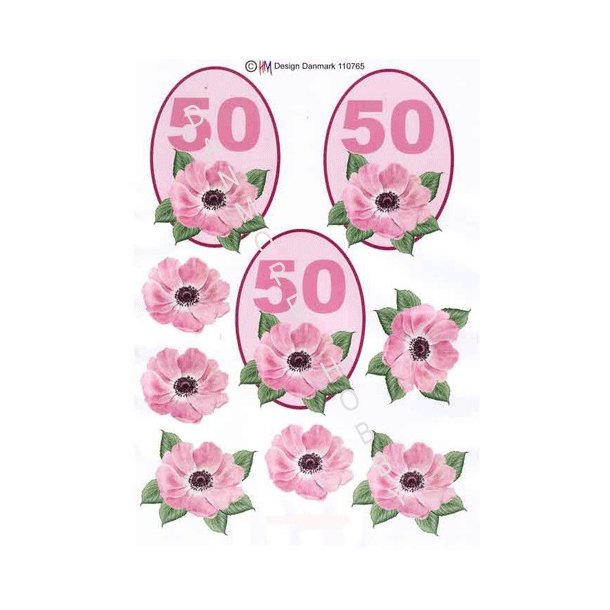 rstal 50 med blomst (Lilla)