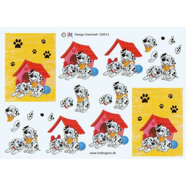 Dalmatiner pige og dreng ved hundehus, HM design