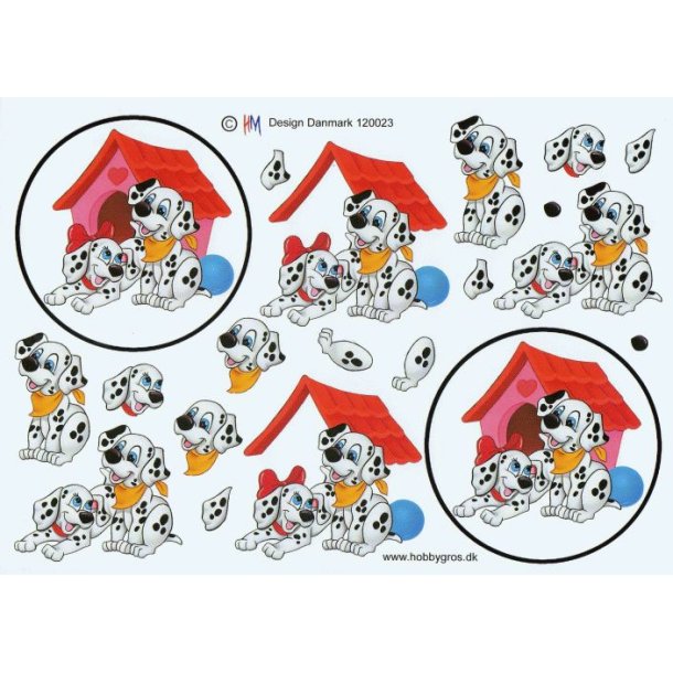 Dalmatinere ved hundehus i cirkel, HM design
