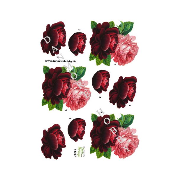 3D ark røde roser 