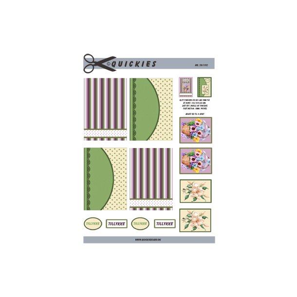 Mini kort, blomster, Quickies card