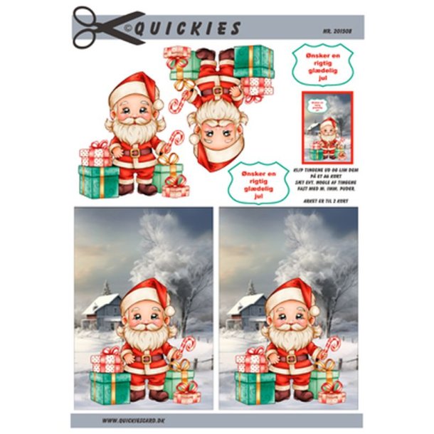 Julemand med gaver p bagrund, Quickies card