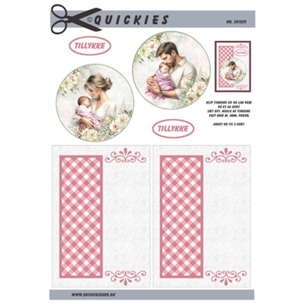 Mor og far med baby pige, Quickies card