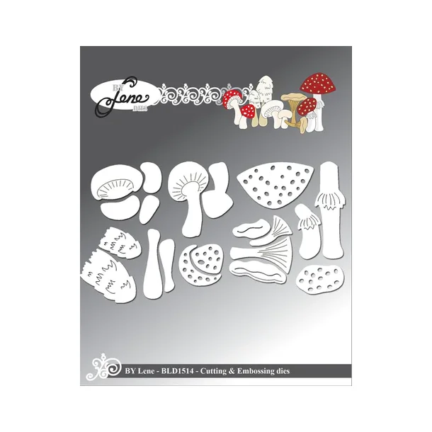 BY LENE DIES "Mushrooms" BLD1514 Strste: 3,6x2,2cm