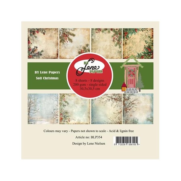 BY Lene Paperpad "Soft Christmas" BLP354 (200gsm - 8 ark - 30,5x30,5 cm)