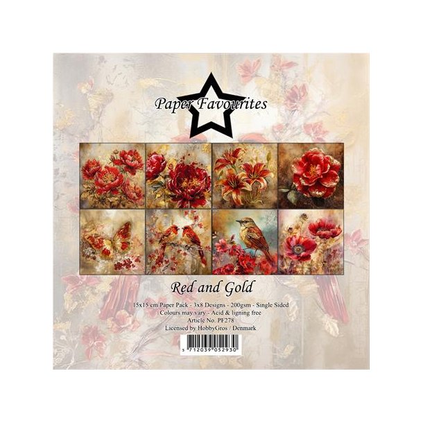 Paper Favourites Paper Pack "Red and Gold" PF278