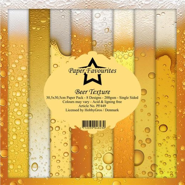Paper Favourites Paper Pack "Beer Texture" PF449 200gsm - 8 ark - 30,5x30,5cm