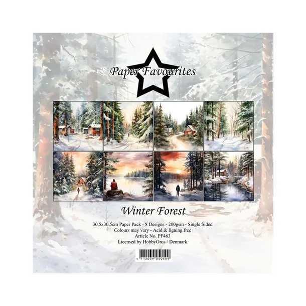 Paper Favourites Paper Pack "Winter Forest" PF463 200gsm - 8 ark - 30,5x30,5cm