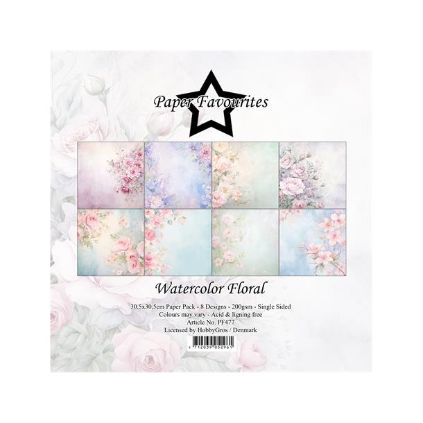 Paper Favourites Paper Pack "Watercolor Floral" PF477    30,5x30,5cm -                         - 