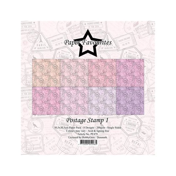 Paper Favourites Paper Pack "Postage Stamp 1" PF479 - 30,5x30,5 200 gsm 8 ark