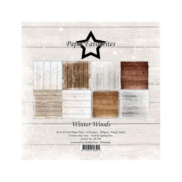  Paper Favourites Paper Pack "Winter Woods" PF709(200 gsm - 8 ark -  30,5x30,5cm)