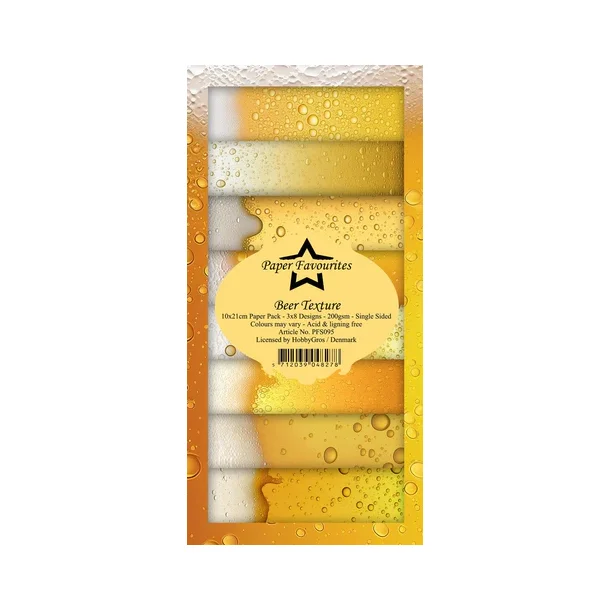 Paper Favourites Slim Card "Beer Texture" PFS095 200gsm - 24 ark - 10x21cm