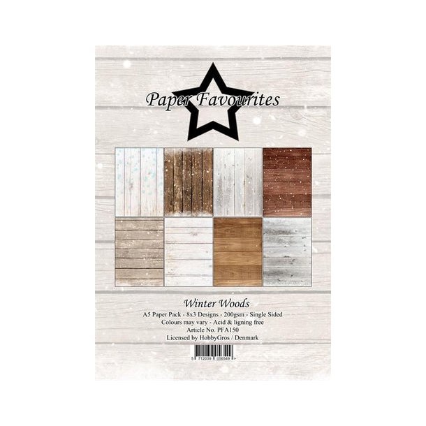 Paper Favourites Paper Pack "Winter Woods" PFA150 (200gsm - 24 ark - 14,85x21cm)