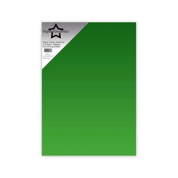 279915 Paper Favourites Mirror Card Matt "Flourishing Green" PFSS015 (A4 - 5 ark - 250gr )