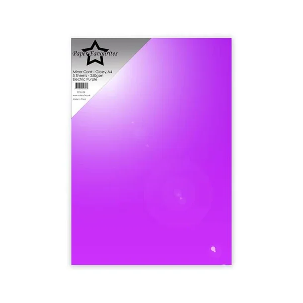 Paper Favourites Mirror Card Glossy "Electric Purple" PFSS109 (A4 - 5 ark - 250g