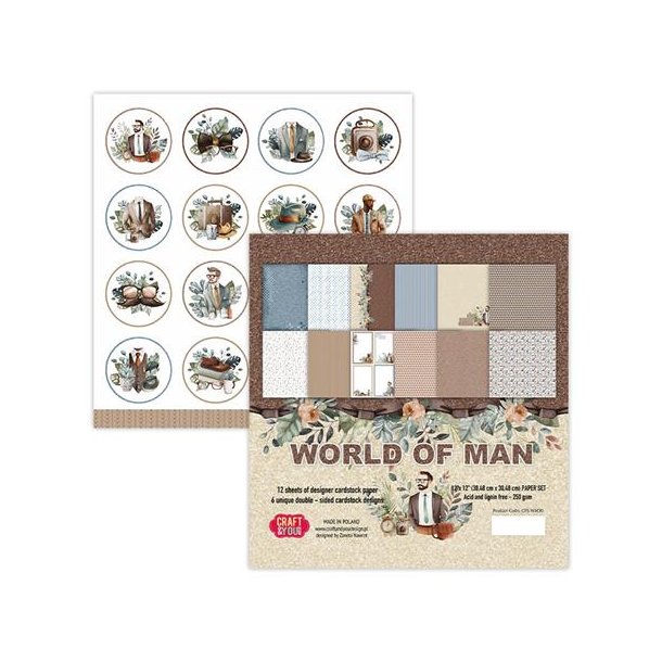 Craft &amp; You Paperpad "World of Man" CPS-WM30-12 30,5x30,5cm - 12 ark