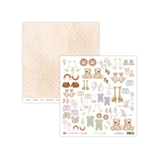 Craft &amp; You Scrapbooking Sheets "Boho Baby" CP-BH07 30,5x30,5cm 
