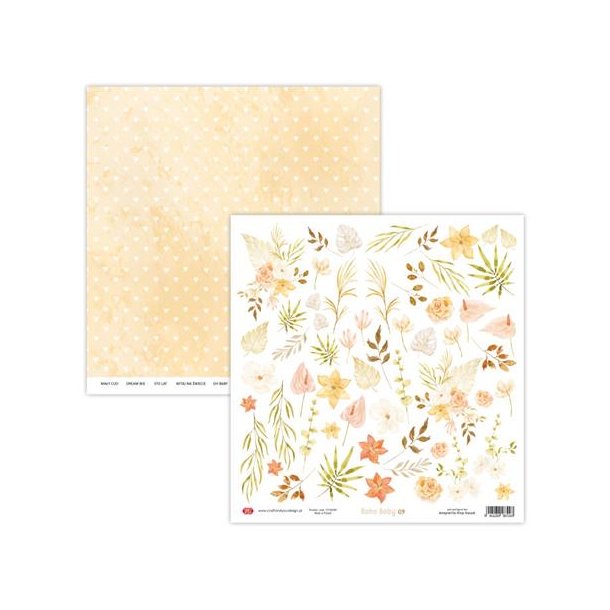 Craft &amp; You Scrapbooking Sheets "Boho Baby" CP-BH09 30,5x30,5cm 