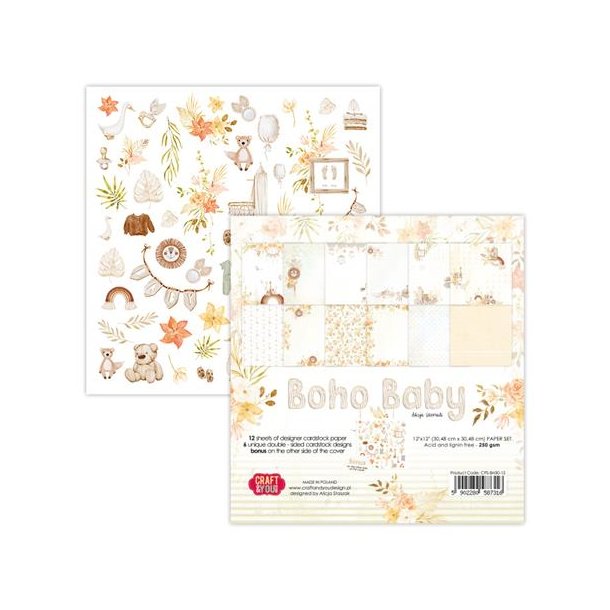 Craft &amp; You Paperpad "Boho Baby" CPS-BH30-12 30,5x30,5cm - 12 ark