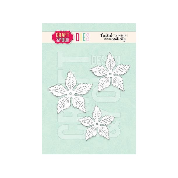 Craft &amp; You Dies "Magda's Poinsettia Small Flower" CW309 (47x47 &amp; 44x44mm)