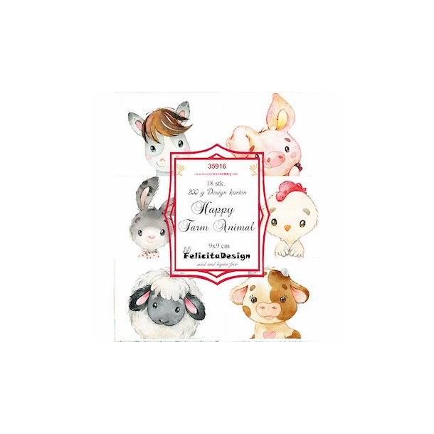 Toppers 9x9cm 18stk 200g design karton - Happy Farm ANIMAL