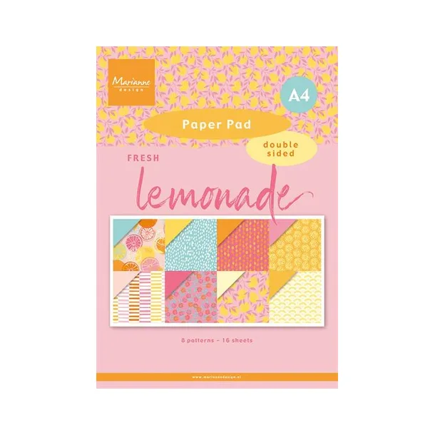 Marianne Design Paperpad "Fresh Lemonade" PK9190 (A4 - Dobbeltsidet )