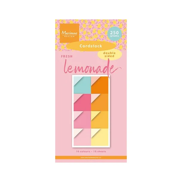 Marianne Design Paperpad "Fresh Lemonade - Cardstock" PK9191 ( 15x30cm - Dobbeltsidet )