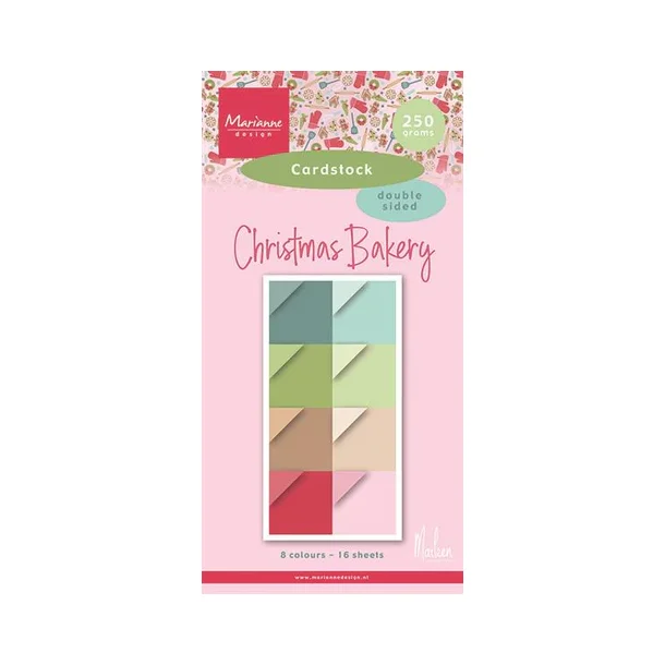  Marianne Design Paperpad "Christmas Bakery by Marleen - Cardstock" PK9196 15x30 cm dobbeltsidet