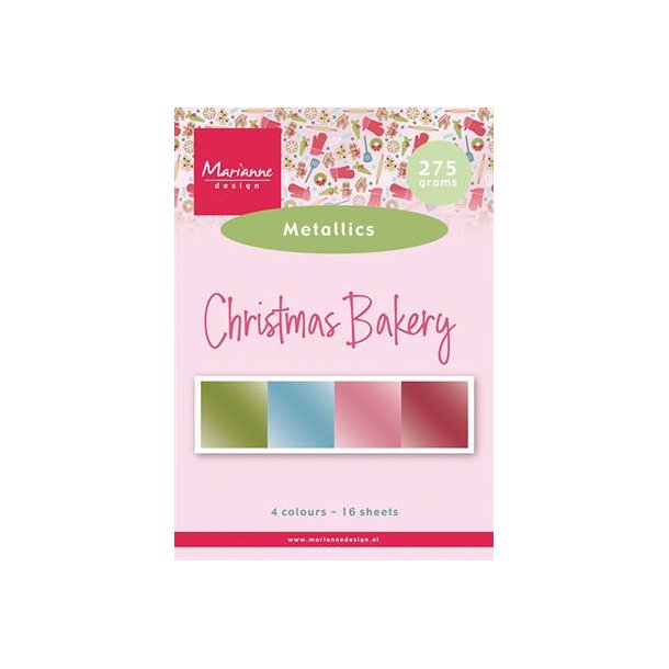 Marianne Design Paperpad "Christmas Bakery by Marleen - Metallics" PK9197 A5 -(A5 - 4 metalliske / m