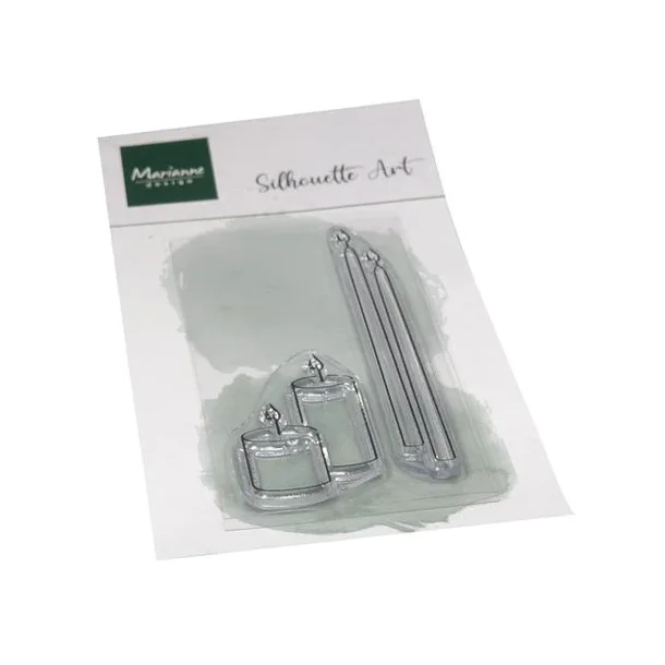 Marianne Design Clearstamp "Silhouette Art: Candles" CS1146 24x40 &amp; 9x80mm