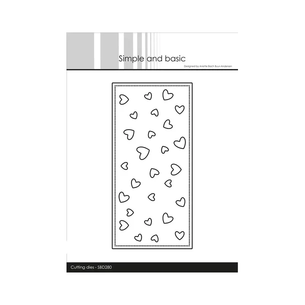 Simple and Basic die "Mini Slim - Lots of Hearts" SBD280 7x14,5cm