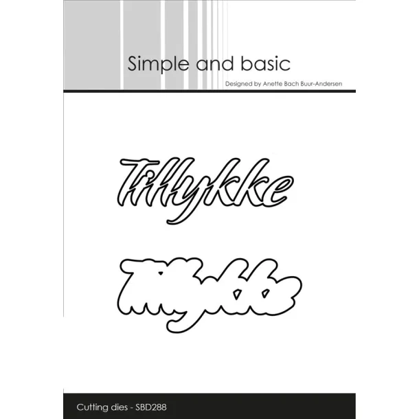 Simple and Basic die "Tillykke" SBD288 6,6x2,7cm