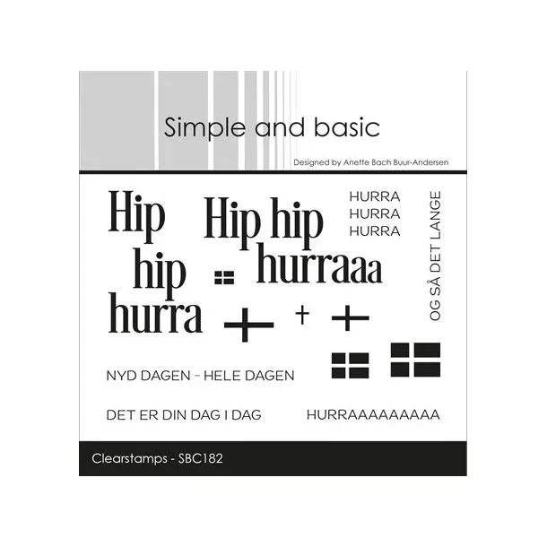 Simple and basic Clearstamp "Hip hip hurra" SBC182 (A7)