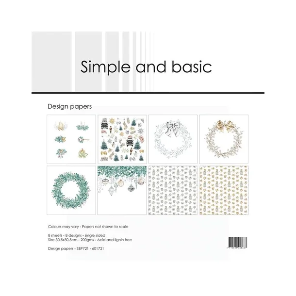 Simple and Basic Design Papers "Elegant Christmas" SBP721-30,5x30,5cm.