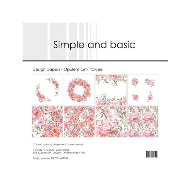 Simple and Basic Design Papers "Opulent Pink Flowers" SBP732