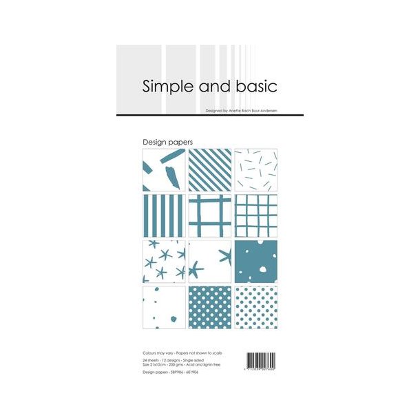  Simple and Basic Design Papers 10x21cm "Aqua" SBP906