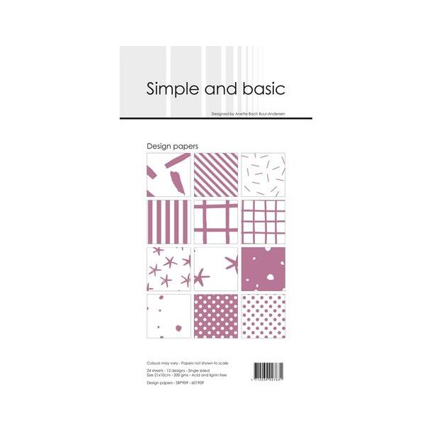 Simple and Basic Design Papers 10x21cm "Old Rose" SBP909