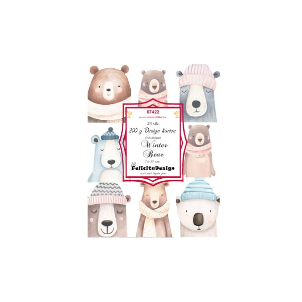 Toppers 7x10cm 24stk 200g design karton - Winter Bear