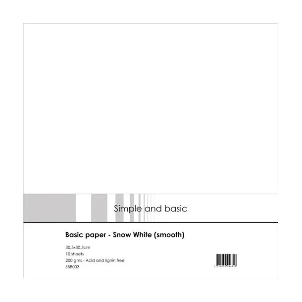Simple and basic "Basic Paper - Snow White (smooth) SBB003