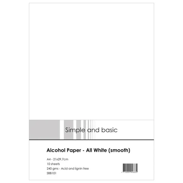 Simple and basic "Alcohol Paper - All White (Smooth)" SBB101