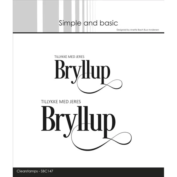 Simple and basic Clearstamp "Tillykke med jeres Bryllup" SBC147