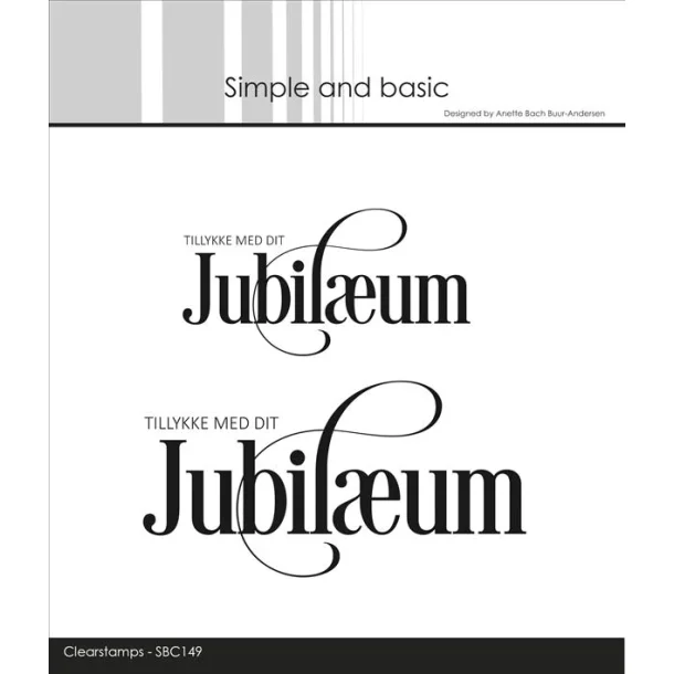 Simple and basic Clearstamp "Tillykke med dit Jubilum" SBC149