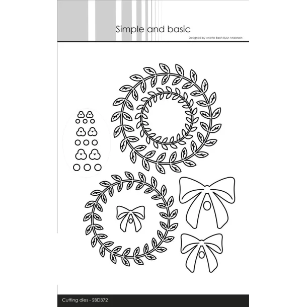 Simple and Basic die "Wreath w/Berries &amp; Bows" SBD372